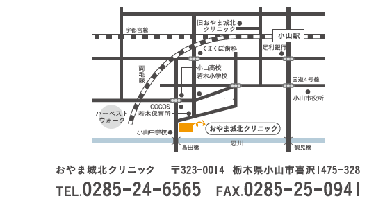 おやま城北クリニック地図